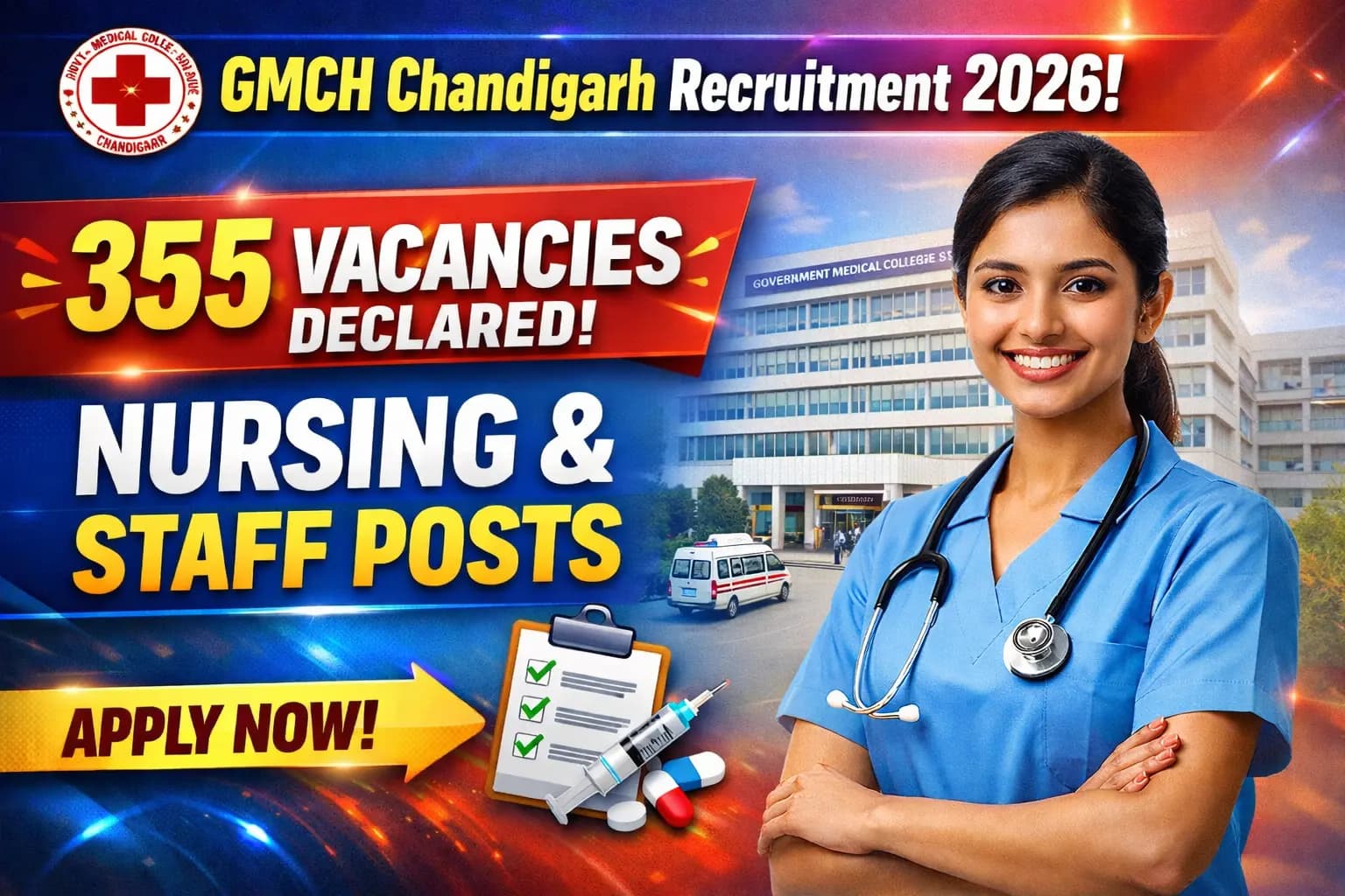 Vacancy Declared: GMCH Chandigarh 355 Posts Recruitment 2026 Notification Out